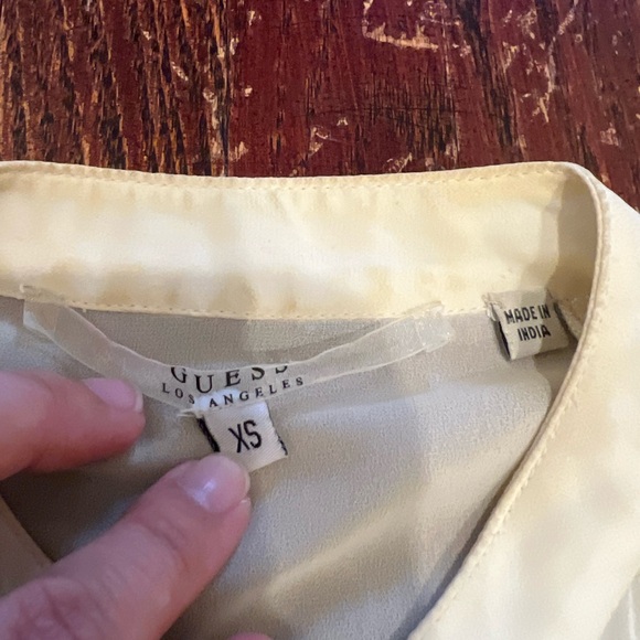 Guess cream chiffon sleeveless blouse with gold beaded detailing - Picture 6 of 10